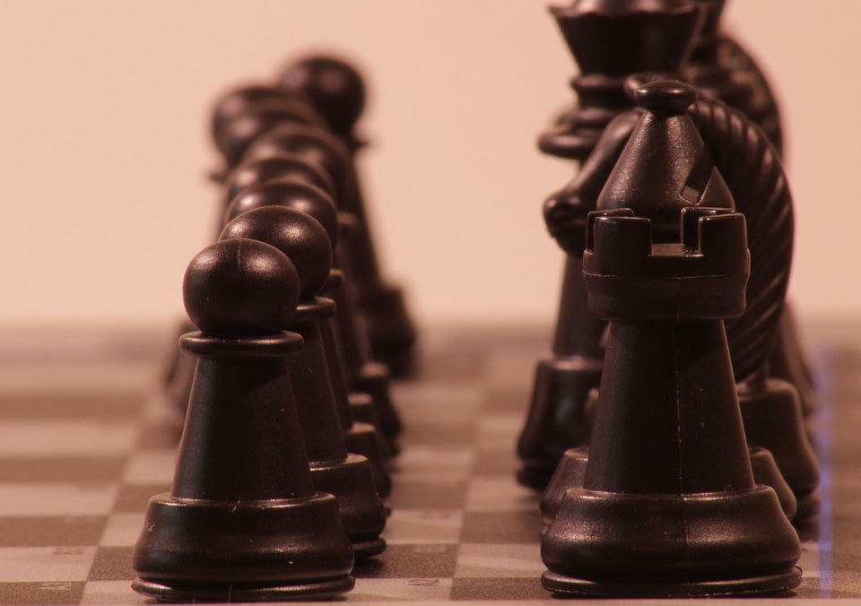 Black tower chess game