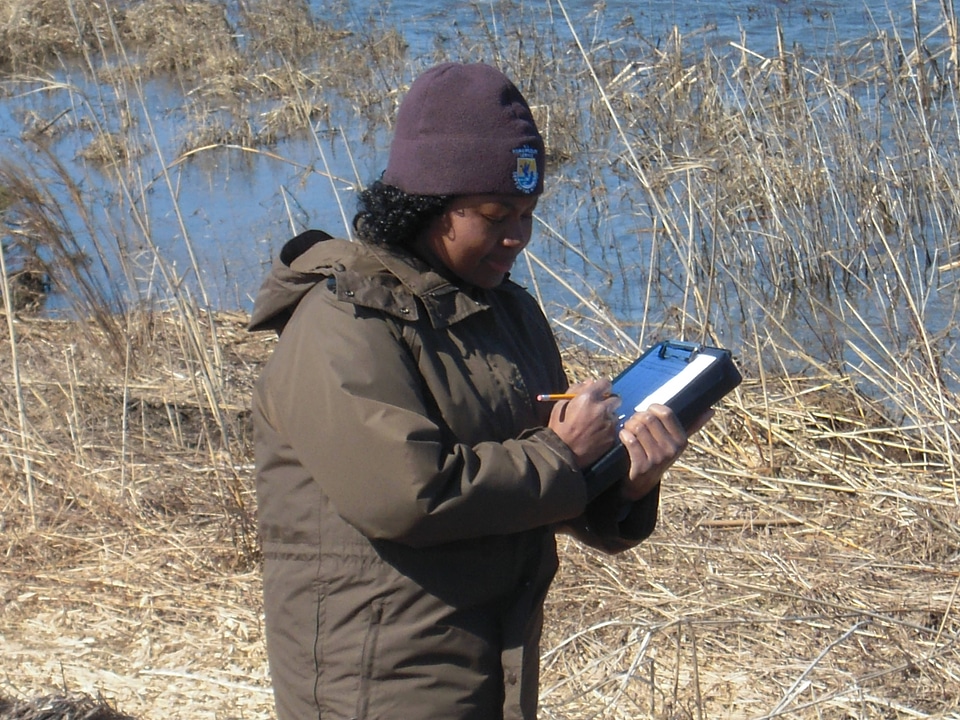 Wildlife biologist in the field