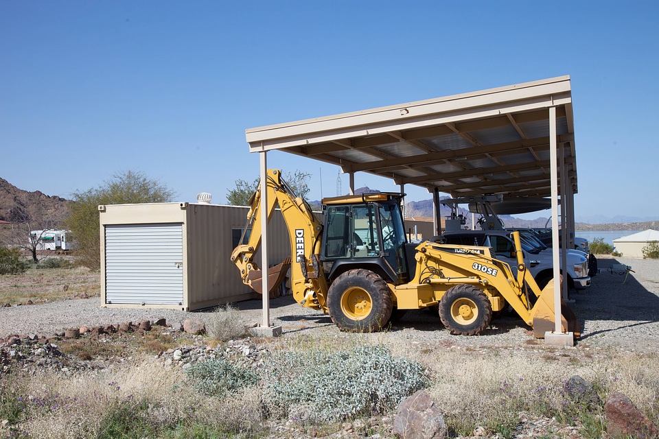 Tractor at refuge maintenance facility