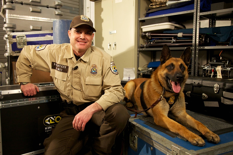 Law enforcement with K-9-11