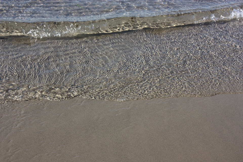 Waves sand sea