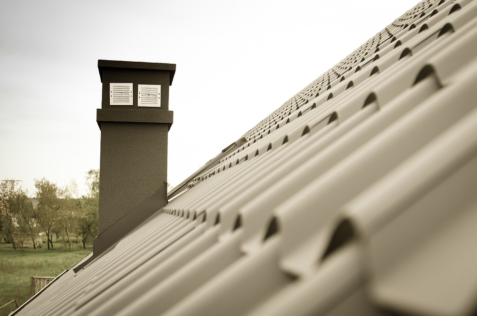 Tile steel sheet chimney