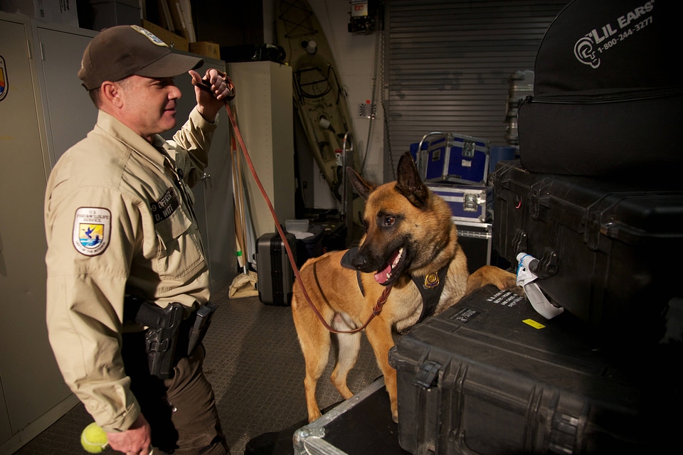 Law enforcement with K-9-1