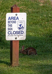 Refuge area closed sign