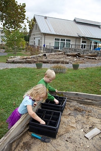 Children planting acorns-2 photo