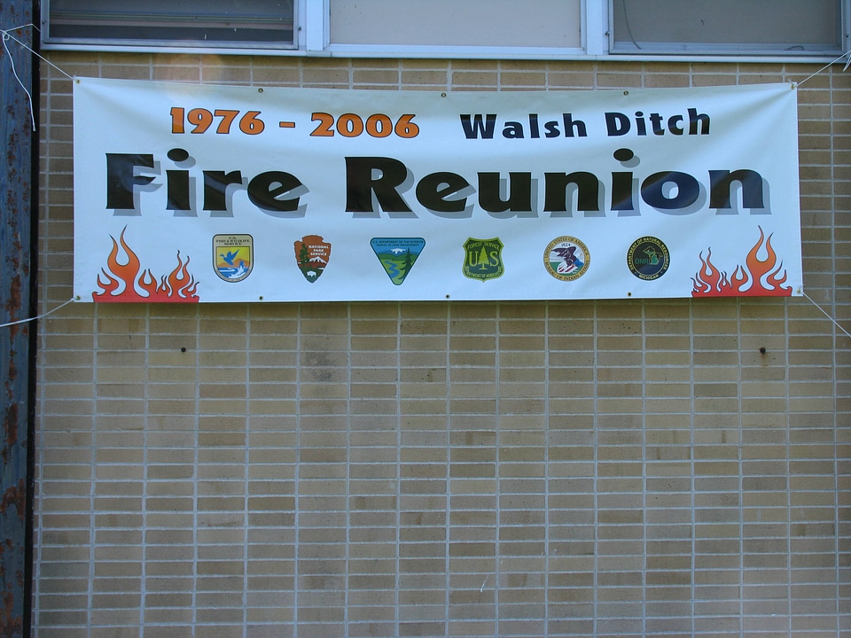 Seney National Wildlife Refuge Welsh Ditch Fire Reunion sign