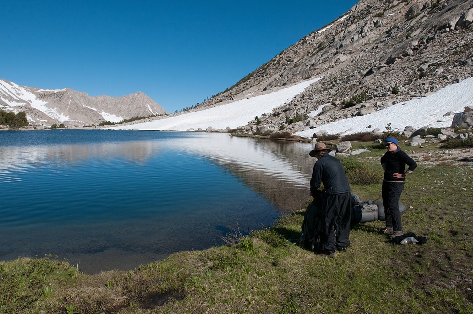 Biologists prepare to retrieve seine nets