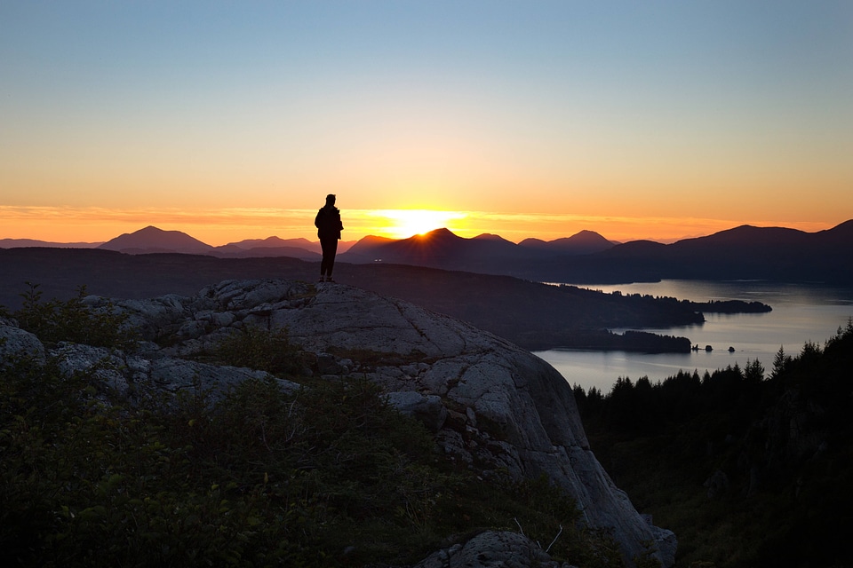 Refuge visitor at sunset