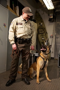 Law enforcement with K-9-1