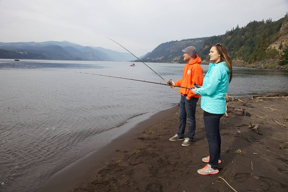 Young couple fishing-1