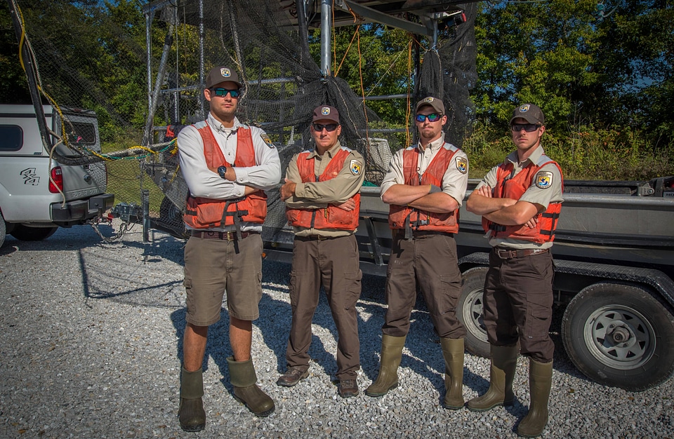 Crew of the U.S. Fish and Wildlife Service boat, The Magna Carpa-1