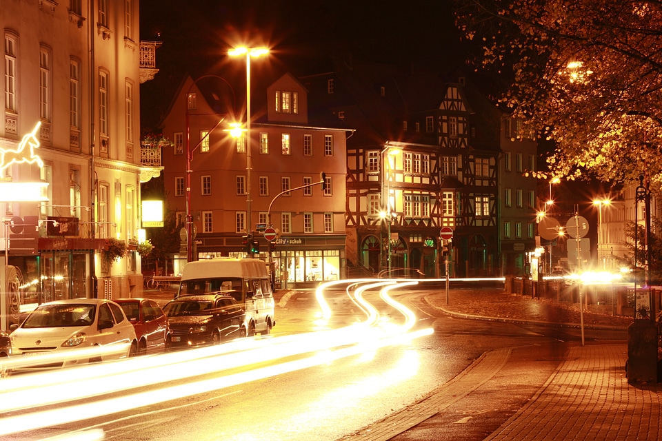 Night lights long exposure photo