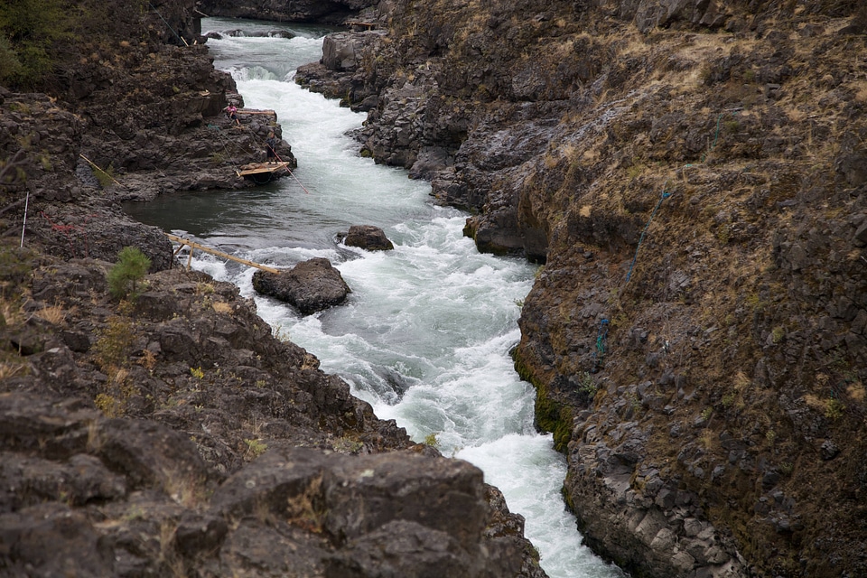 Salmon fishing in the rushing waters of the Klickitat River-4
