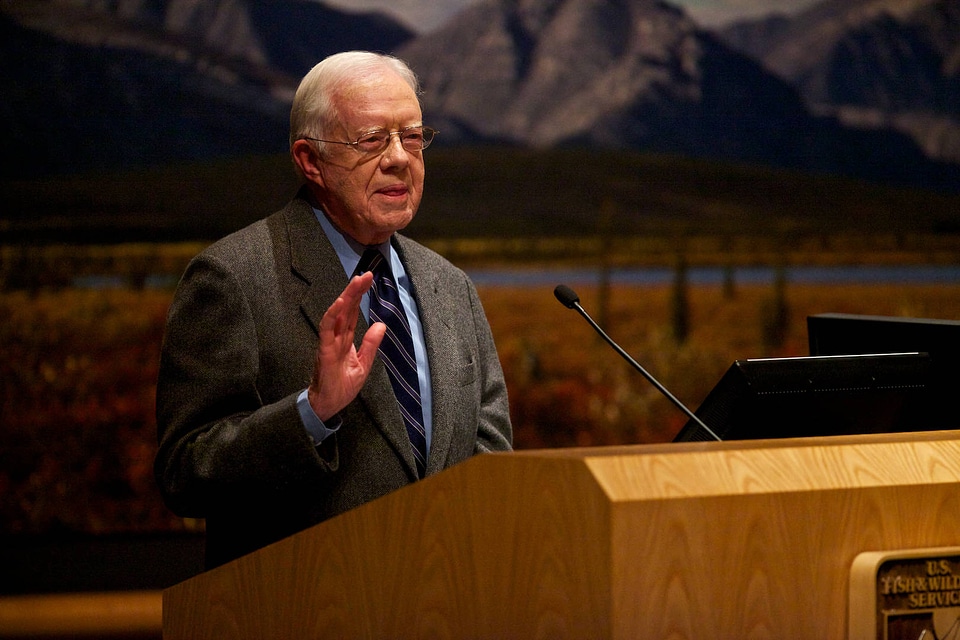 Jimmy Carter speaks at the Arctic National Wildlife Refuge 50th anniversary symposium-1