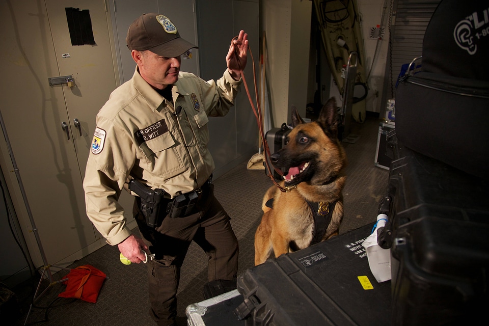 Law enforcement with K-9-2