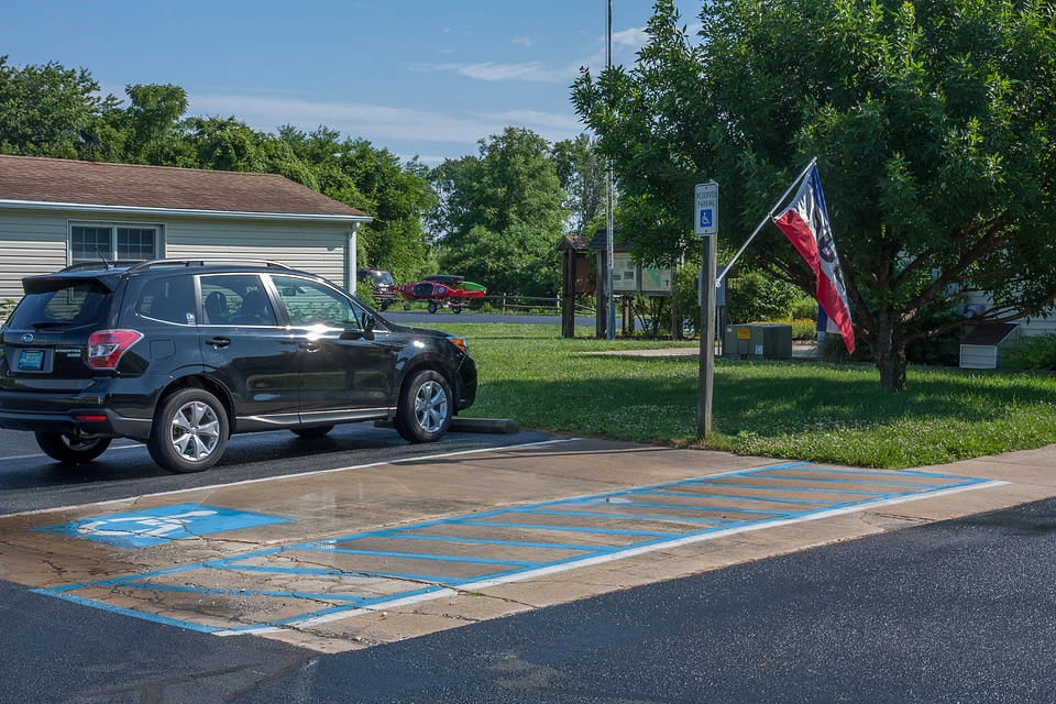 Handicap parking at Prime Hook NWR