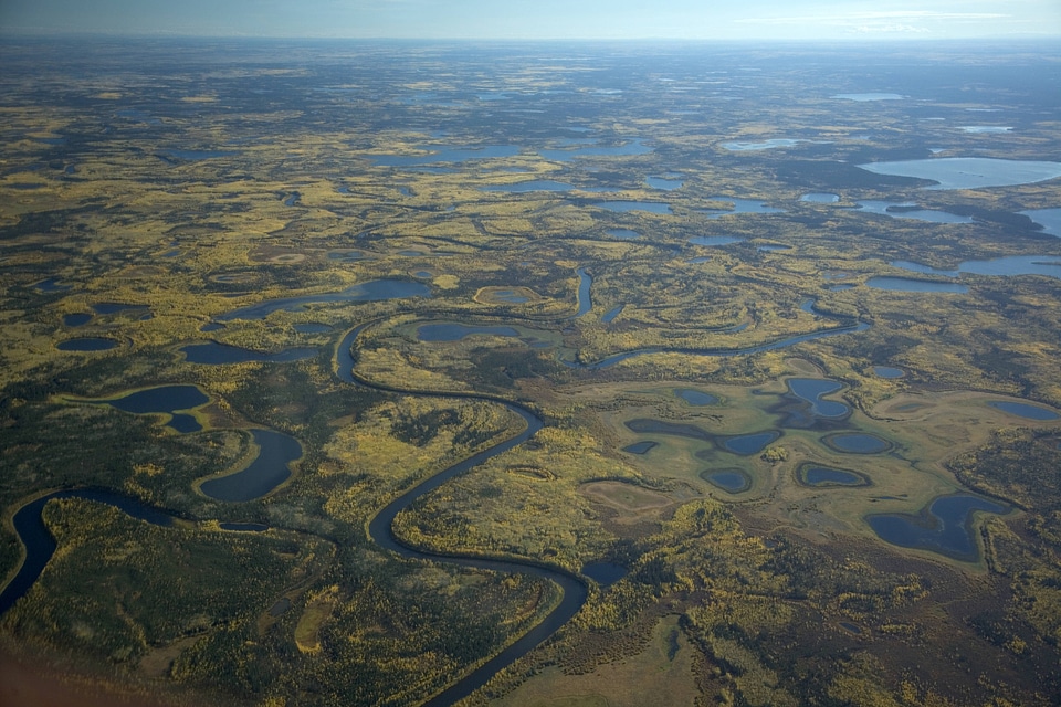 Aerial view of Yukon Flats Natinal Wildlife Refuge