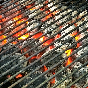 Flame barbecue hot