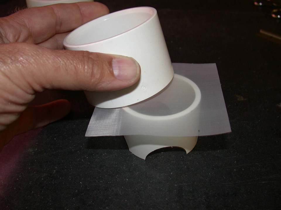 Filter cup used to collect juvenile mussels