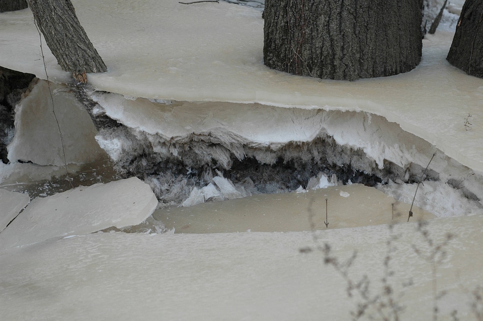 Thick layer of ground ice
