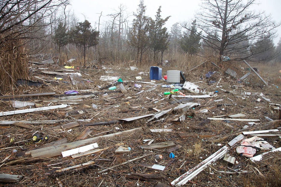 Scattered remains of the storm