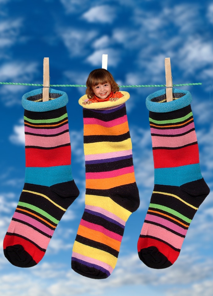 Clothes line girl child