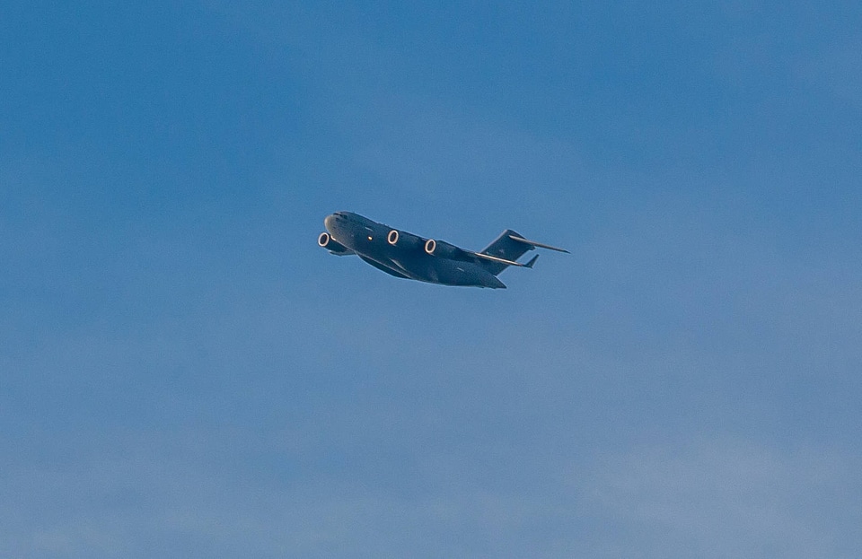Air Force plane flying over Prime Hook NWR