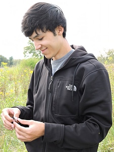 Tagging a Monarch butterfly-3