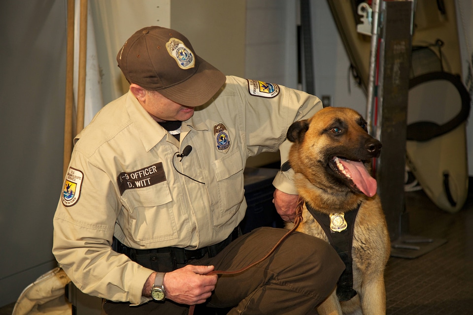 Law enforcement with K-9-1