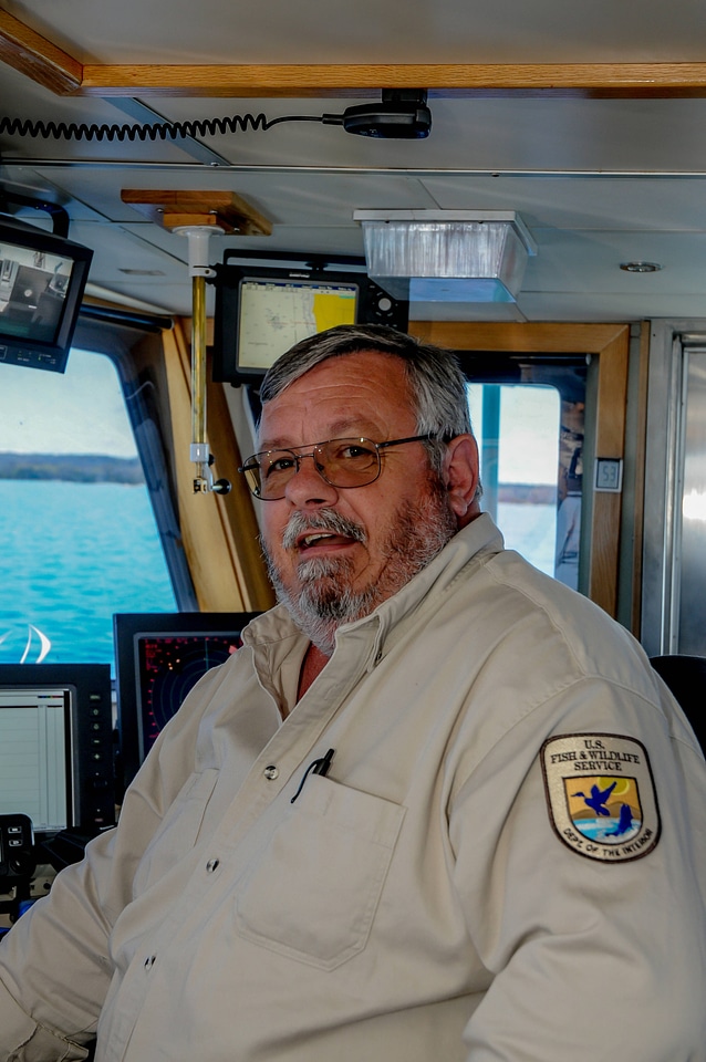 Captain Dave Bohn at the helm of MV Spencer Baird-8
