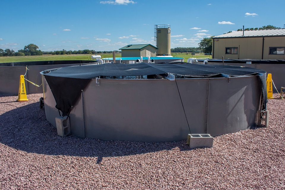 Outdoor tank at Gavins Point National Fish Hatchery