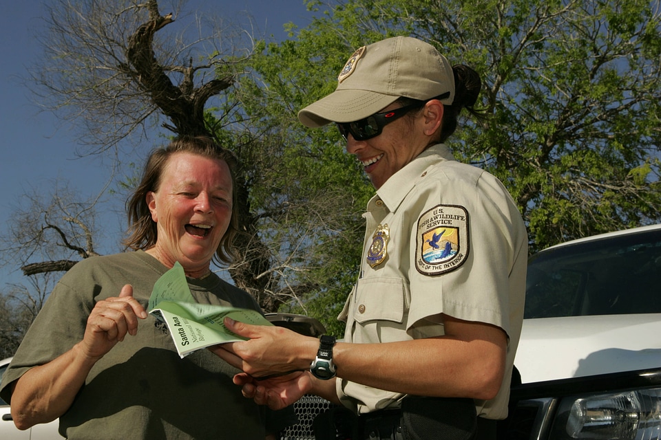 Refuge Officer and Visitor