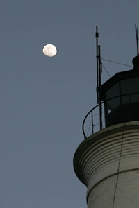 Moon and exterior of St. Marks National Wildlife Refuge Lighthouse