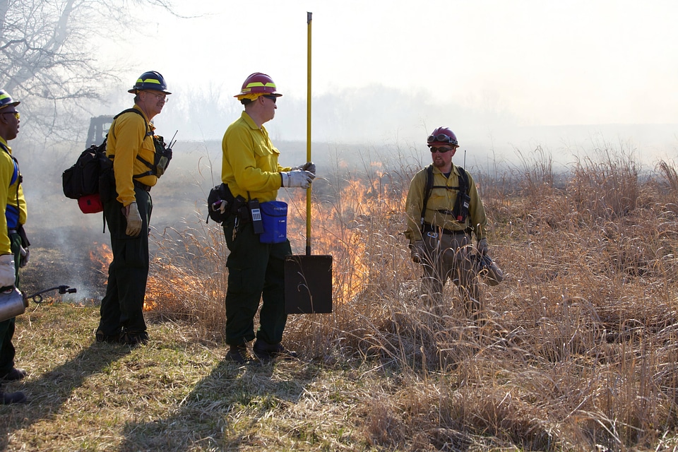 Several firefighters at prescribed burn