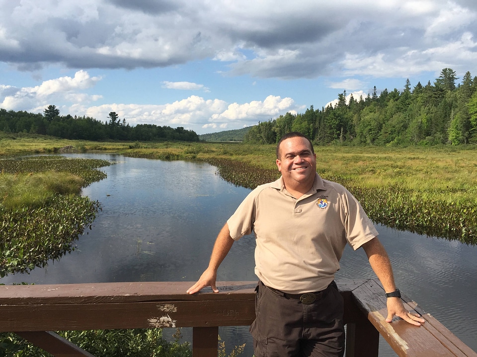 Standing on a fishing pier at the Moosehorn NWR