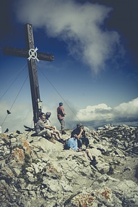 Mountaineering mountains sky photo