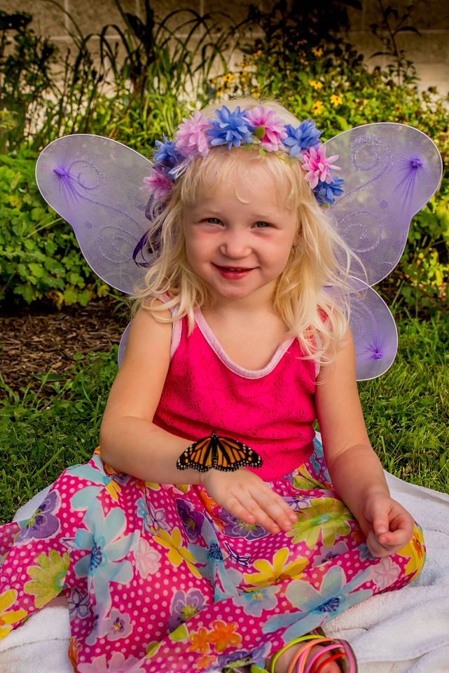 Monarch on little girl-3