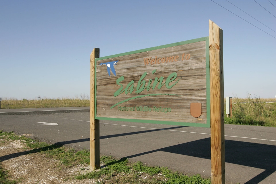 Sign: Welcome to Sabine National Wildlife Refuge