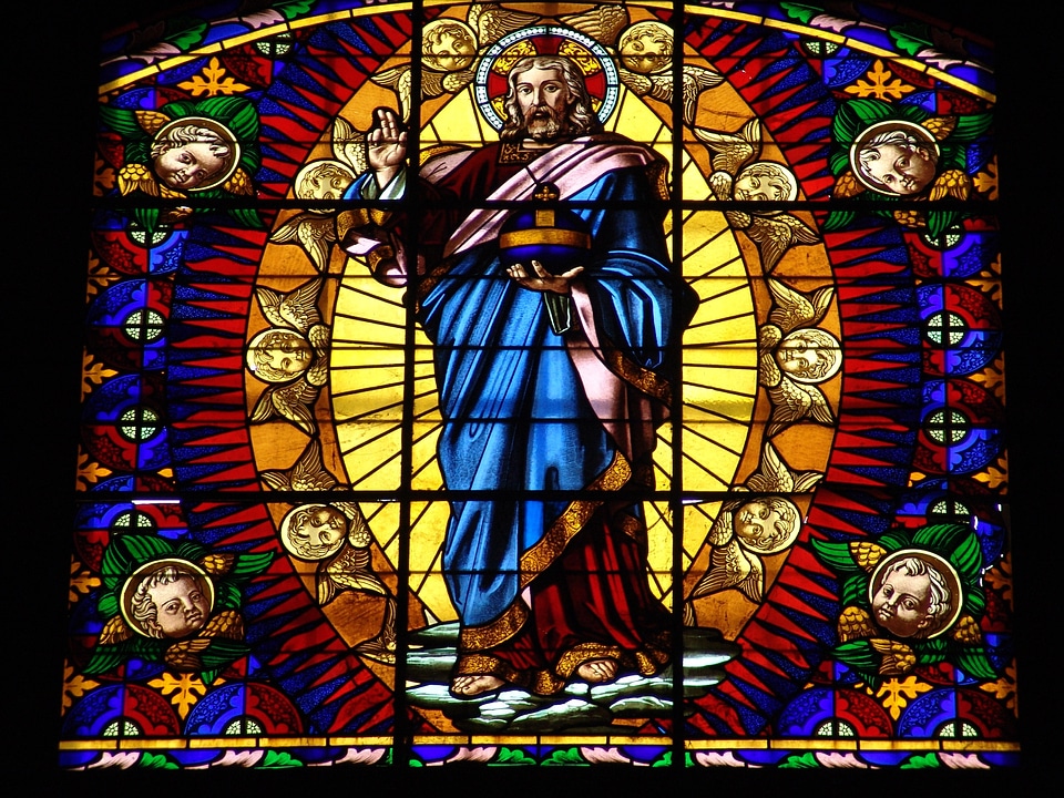 Stained glass window old window
