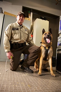 Law enforcement with K-9-1