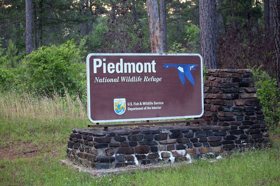 Entrance sign at the Piedmont National Wildlife Refuge