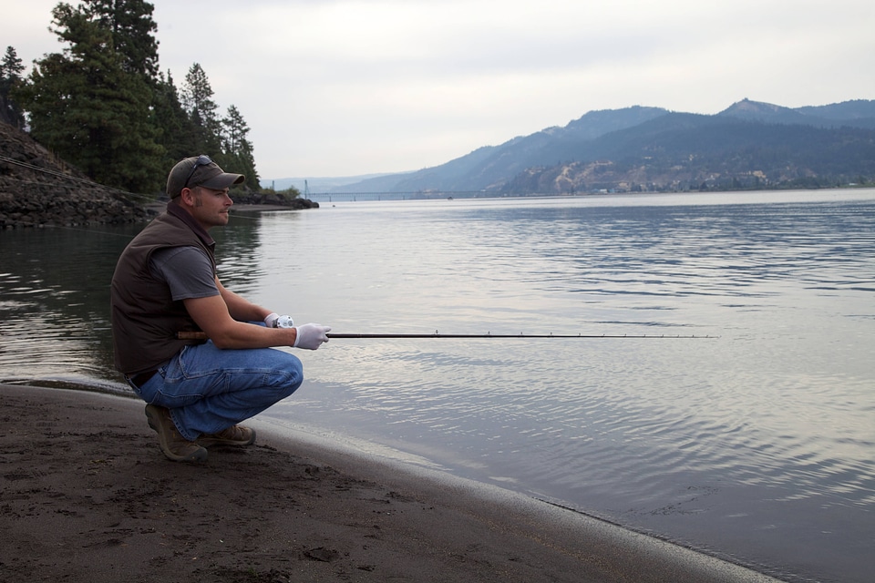 Angler on shore