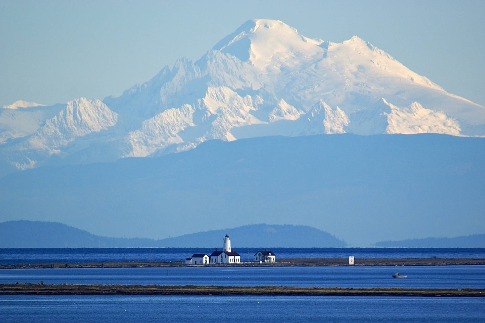 Dungeness Spit with Mount Baker in the background