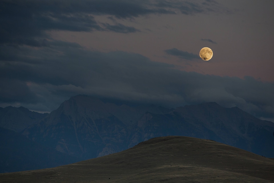 Moonrise over the National Bison Range