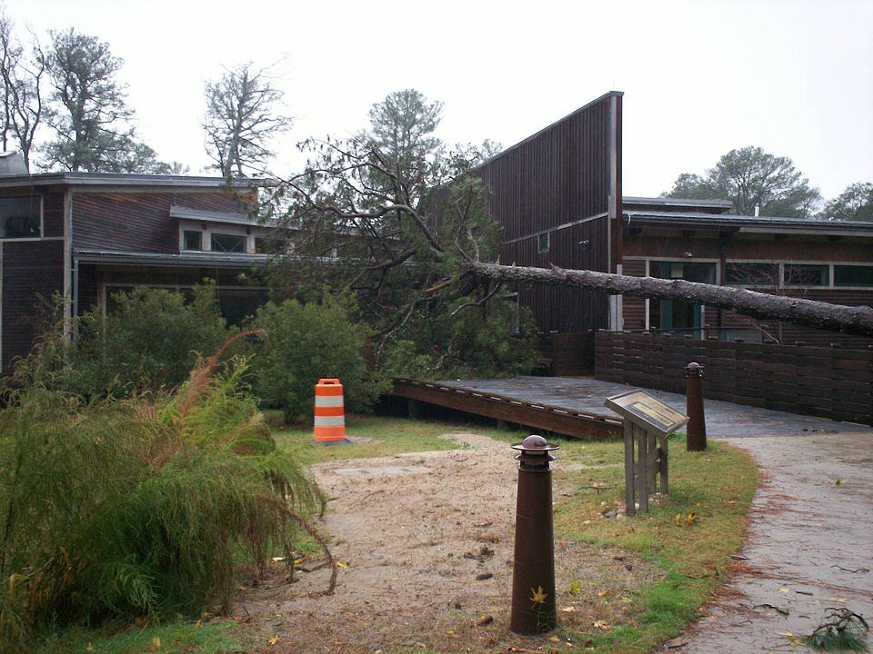 Storm damage at the Herbert H. Bateman Educational and Administrative Center