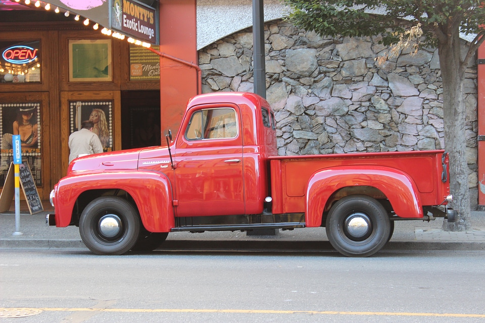 Red red truck vehicle