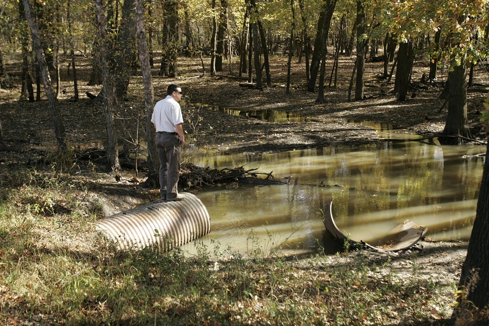 Flood damage at Swan Lake National Wildlife Refuge