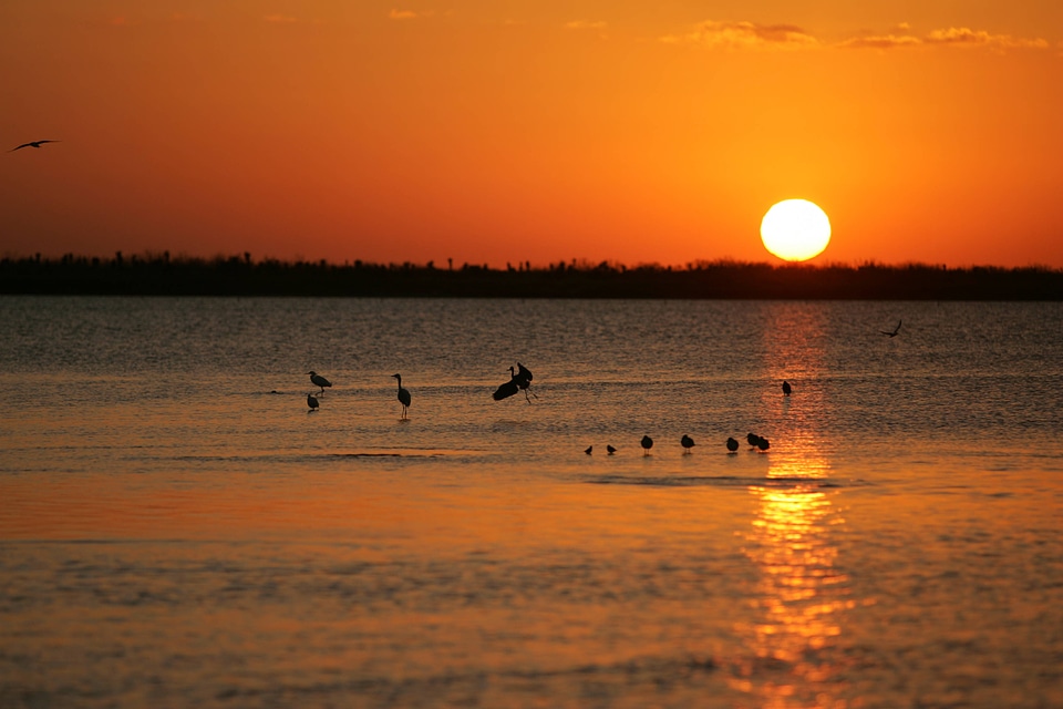 Sun setting at the refuge