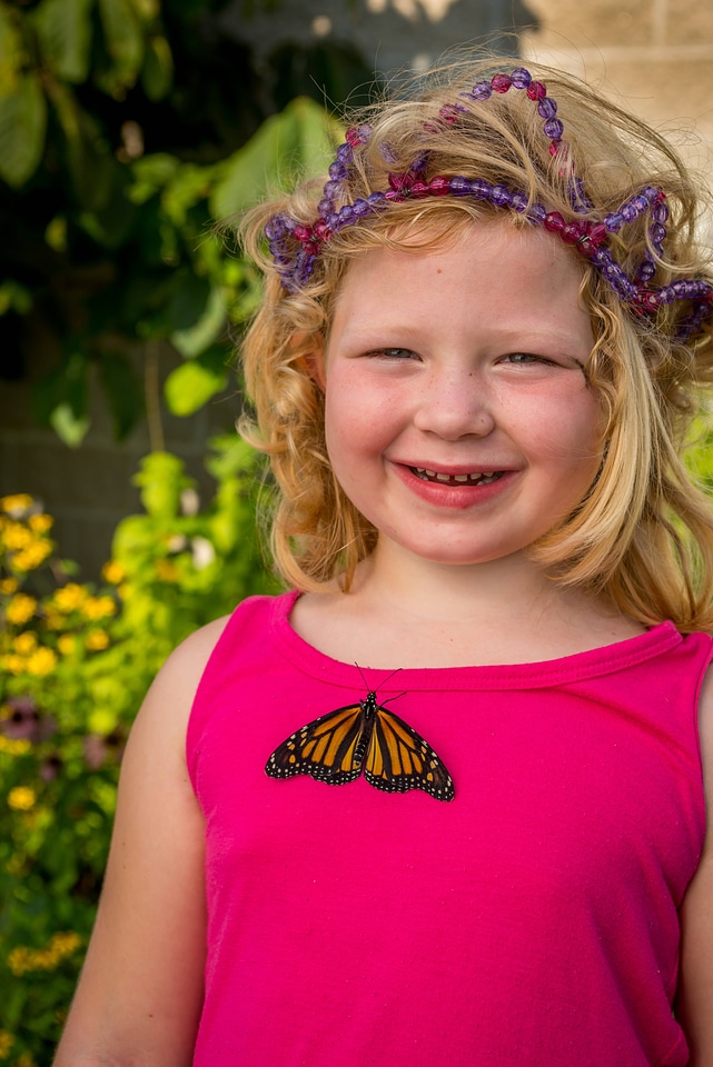 Monarch on little girl-4