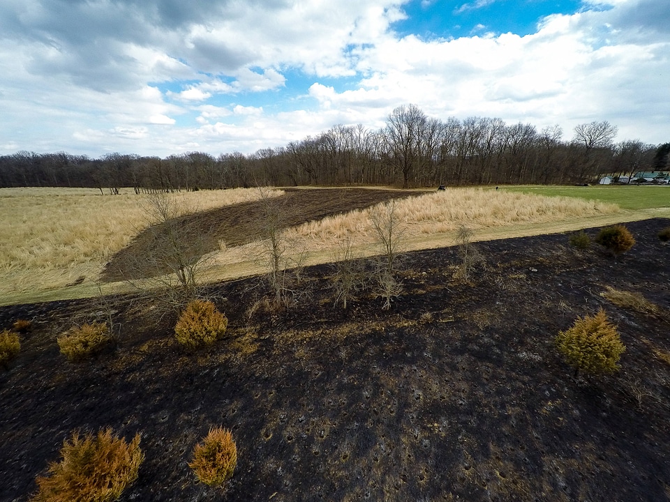 Drone taking aerial photograph of a perscribed burn-3